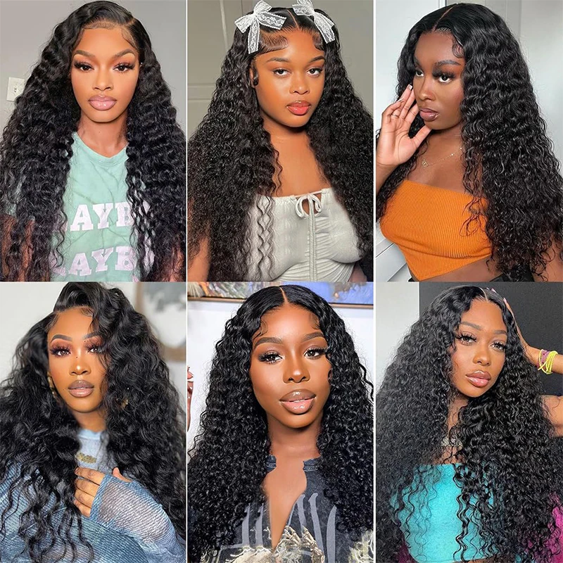 Water Wave 13x6 Lace Front Wigs Human Hair Wet and Wavy Wigs for Women Deep Curly Lace Front Wigs Pre Plucked with Baby Hair - Image 5