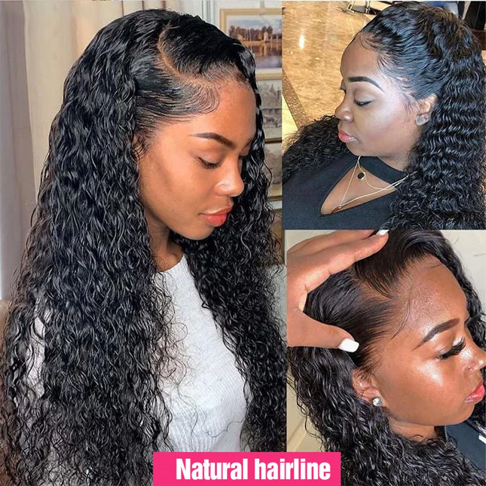13x4 HD Lace Frontal Wig Deep Wave Frontal Wig 100% Brazilian Curly Human Hair Wigs 4x4 Transparent Lace Front Wig Pre Plucked - Image 2