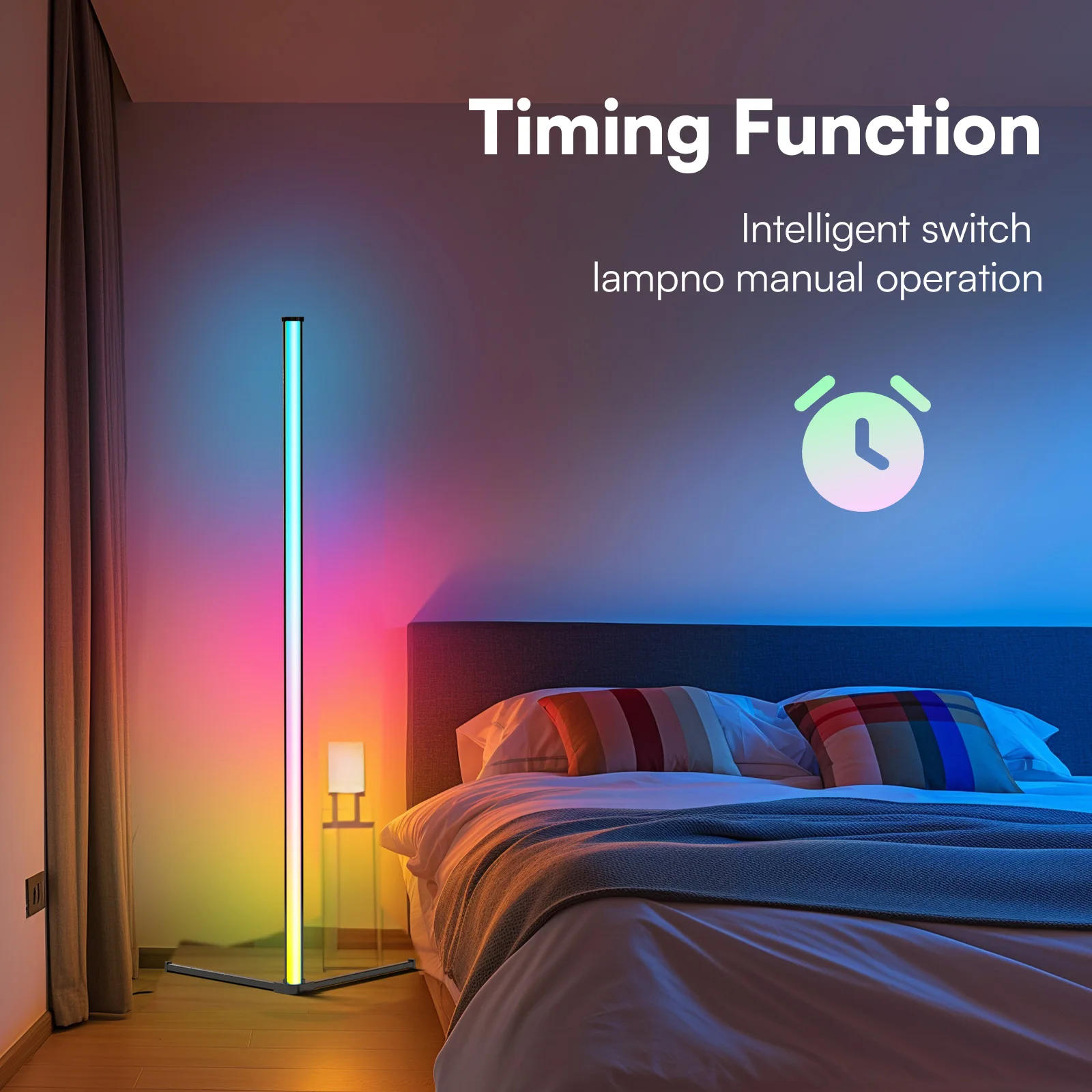 LED 1/2 Pack Corner Floor Lights -16Million DIY Color Changing, RGB Smart Lights 56 Inch With Remote Control And APP Control - Image 6
