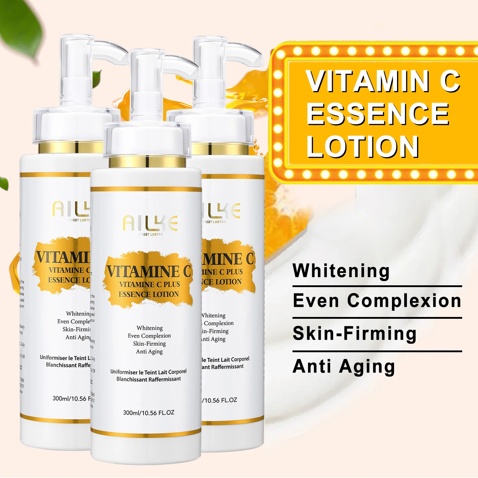 AILKE Vitamin C Skin Care Set, with Lightening Body Lotion, Even Skin Tone Face Cream, Whitening Serum, Brightening Soap - Image 7