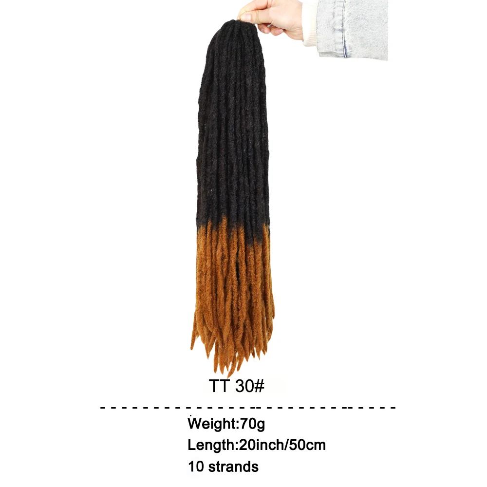 20inch Soft Dreadlocks Straight Crochet Hair Braids Synthetic Hair Extensions Kanekalon Fiber Faux Pro Braiding For Black Women - Image 14