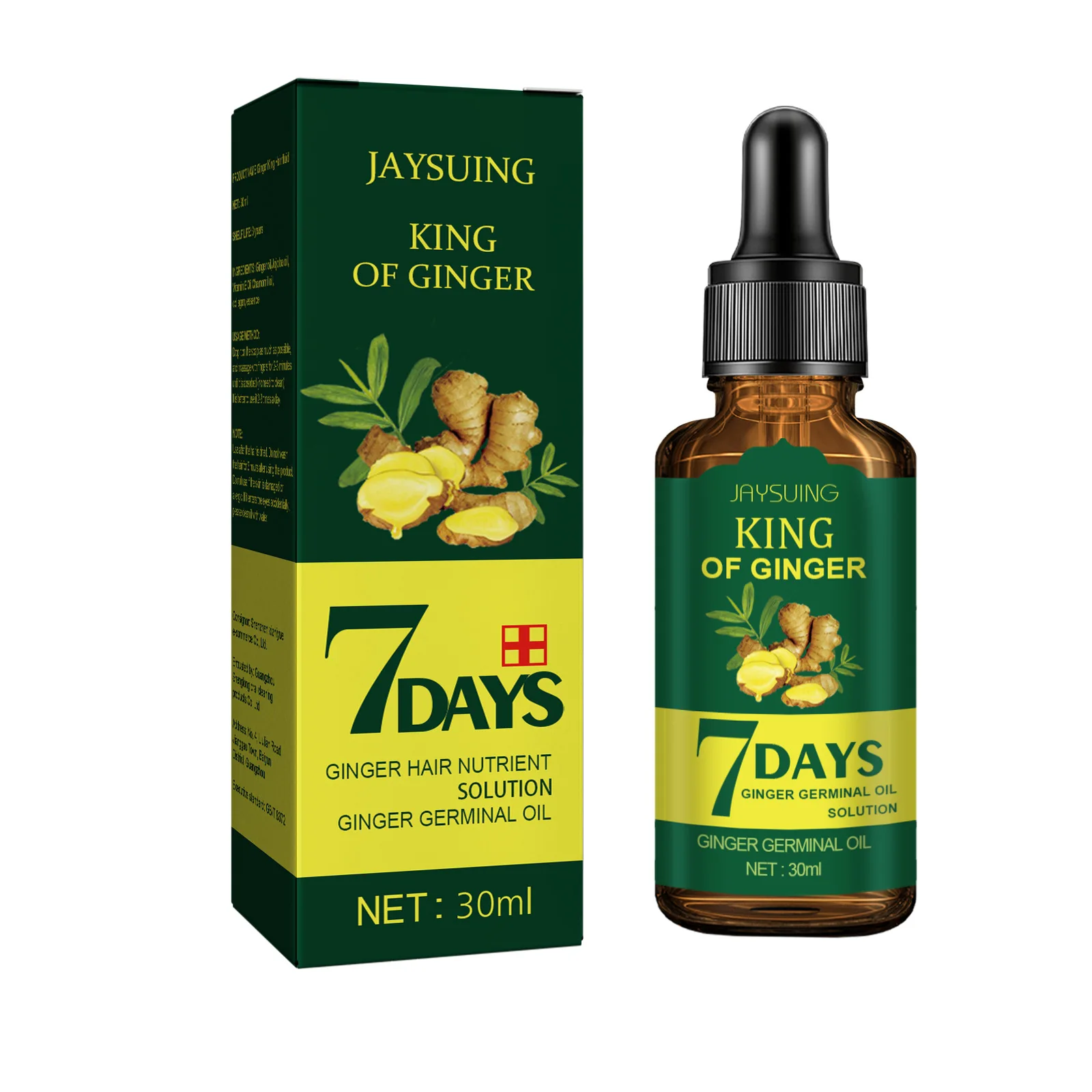 Jaysuing 7days Ginger Hair Treatment Nutrient Solution Moisturizing Repair Hair Growth Liquid Smoothing Ginseng Germinal Oil - Image 2