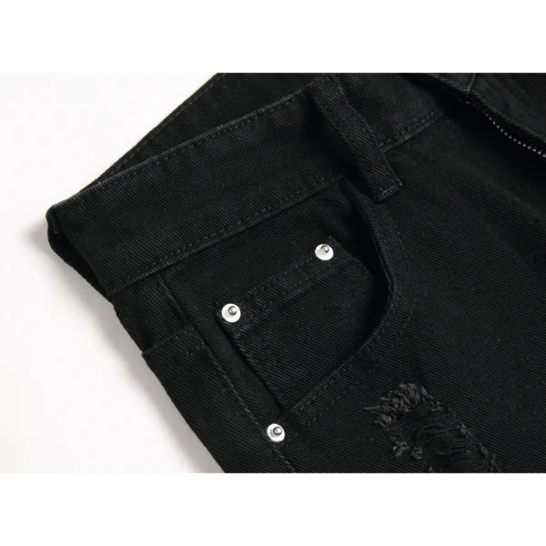 Boy's Embroidered Skinny Fit Ripped Destroyed Distressed Fashion Kids Denim Jeans Pants - Image 3