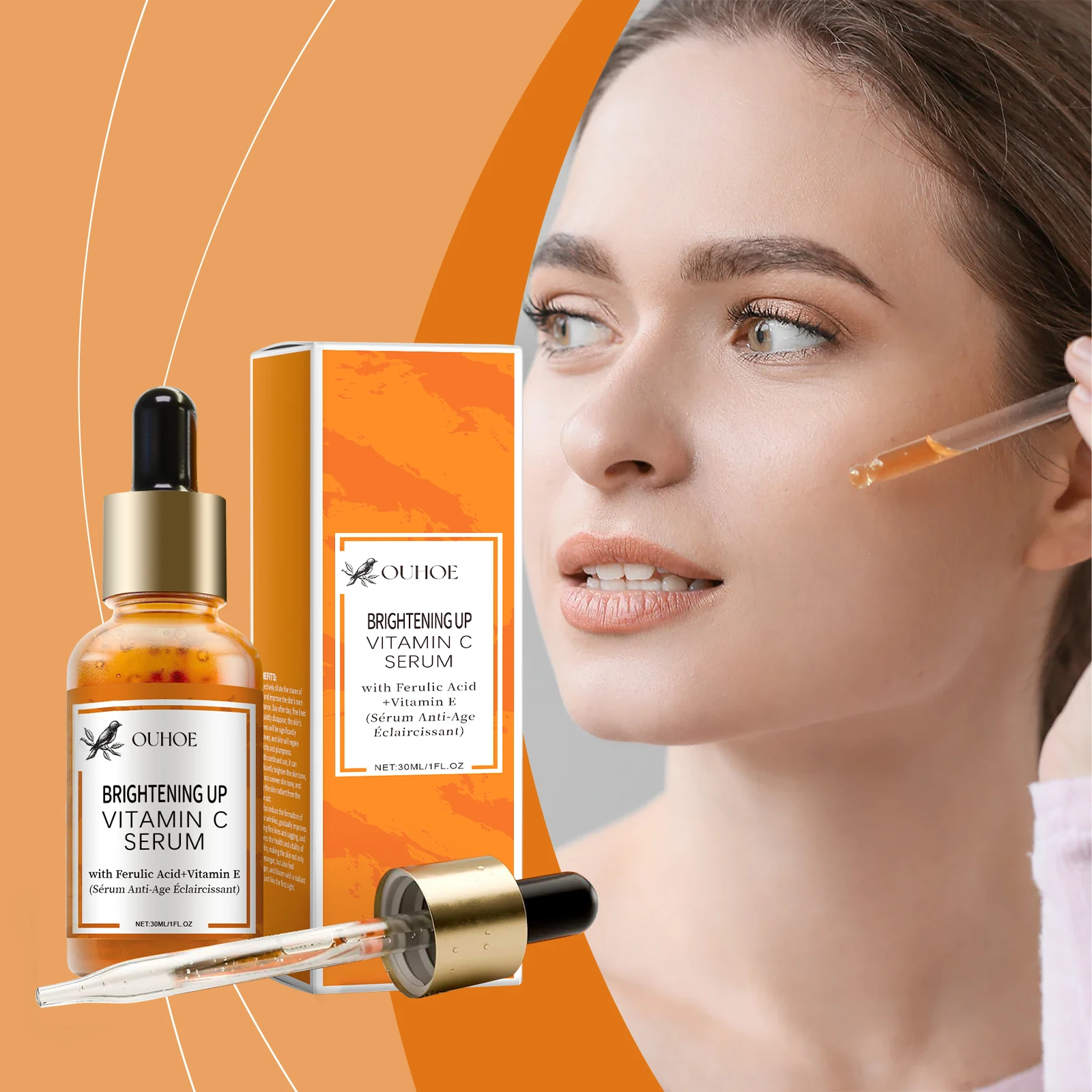 Vitamin C Wrinkle-reducing Facial Serum Lifting Firming Lightening Fine Lines Serum Brightening Moisturizing, Skin Care Products