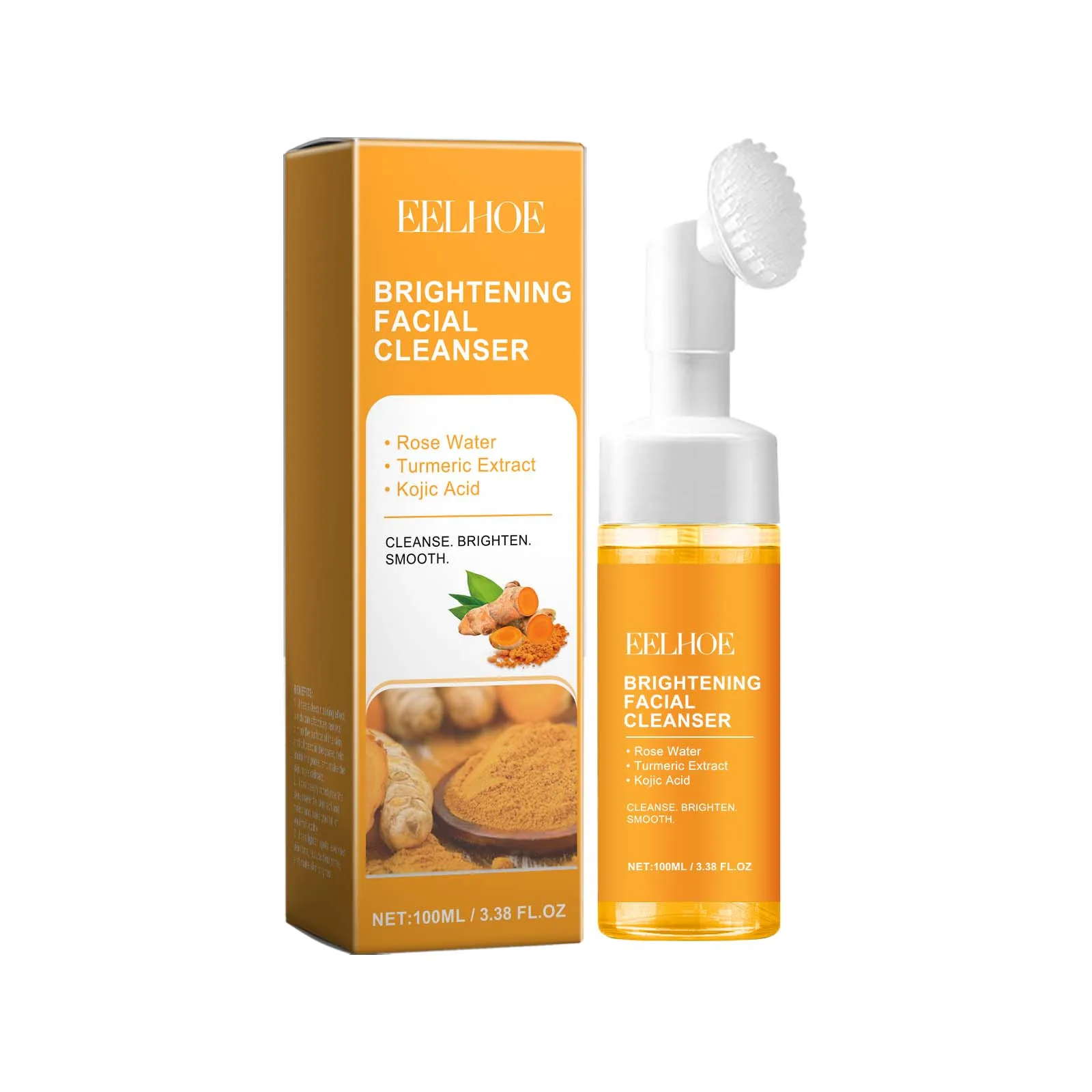 Turmeric Cleansing Milk Foam Facial Cleanser Cleanses Dirt And Grease Brightens Skin Hydrating And Moisturizes Face Care Product - Image 7