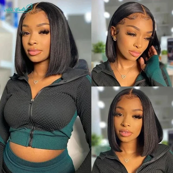 Ali Grace Straight Hair Bob Wigs 4x4 13x4 Lace Front Human Hair Wigs Brazilian Straight Hair Pre-Plucked Blunt Bob Wig Clearance - Image 6
