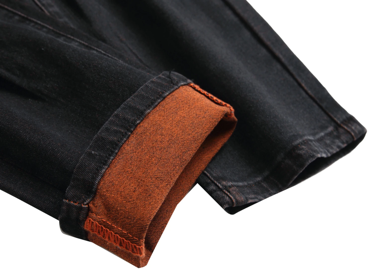Men's black distressed jeans Men's orange distressed long pants Casual party stretch denim long pants 511 - Image 5