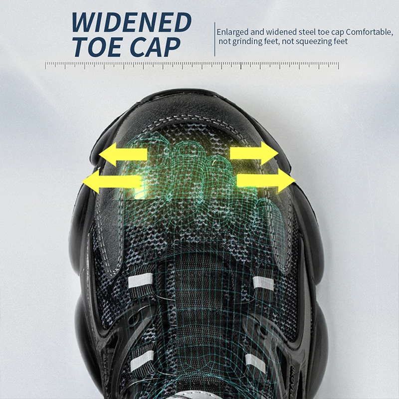 Slack-stab-proof work shoes with elastic buttons and lace-up - Image 3