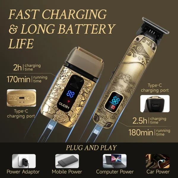 Foil Shavers for Men with Head Shaving, Hair Beard Trimmer, Face Mustache Grooming Kit, Bald Head Shavers  and  and Haircutting - Image 4