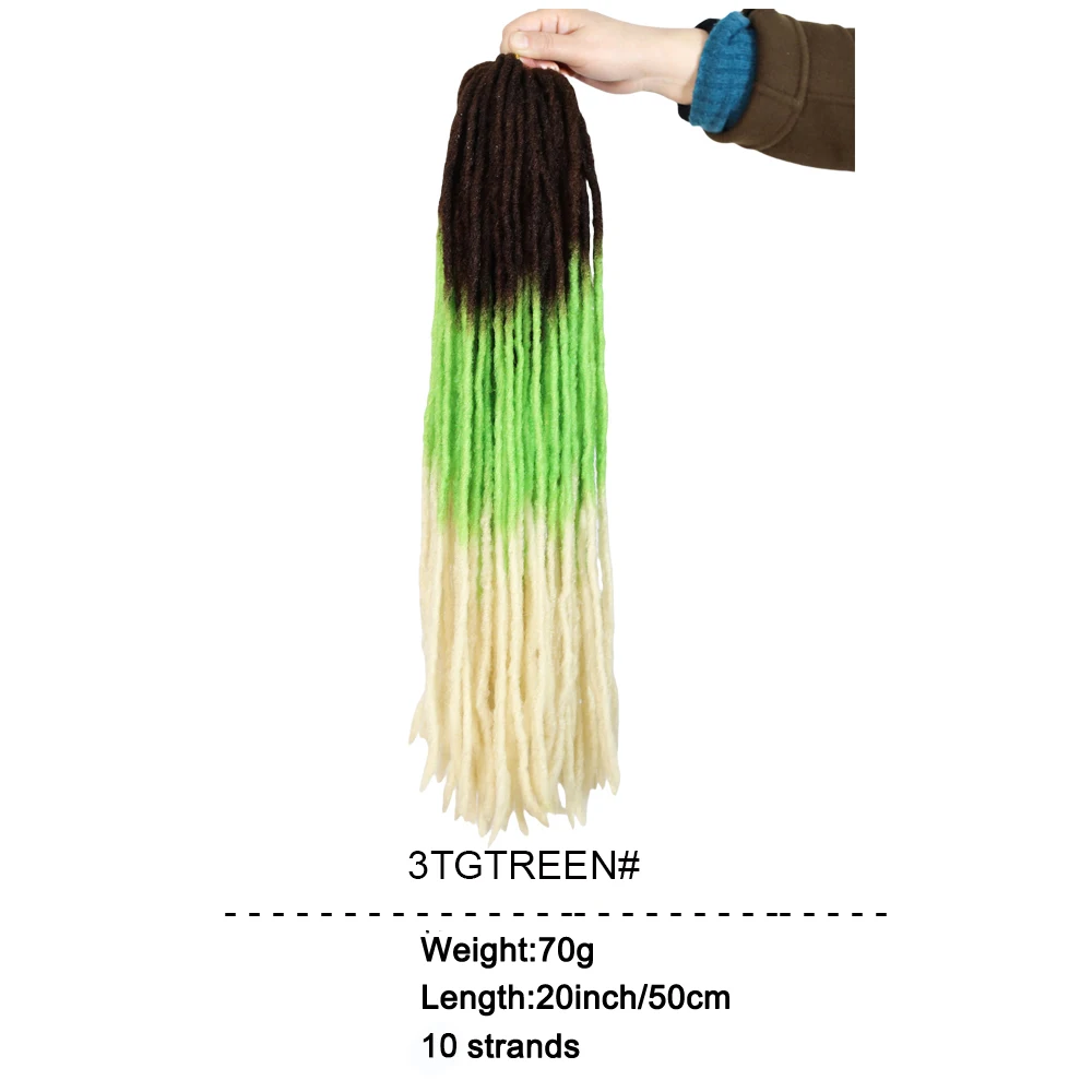 20inch Soft Dreadlocks Straight Crochet Hair Braids Synthetic Hair Extensions Kanekalon Fiber Faux Pro Braiding For Black Women - Image 10