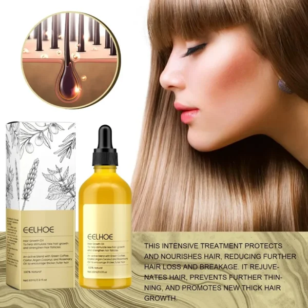 Rosemary Dense Hair Essential Oil Veganic Lavender Repair Hairs Damage Prevent Hair Loss Smooth Hairs Nourish Hair Care Oil 60ml - Image 4
