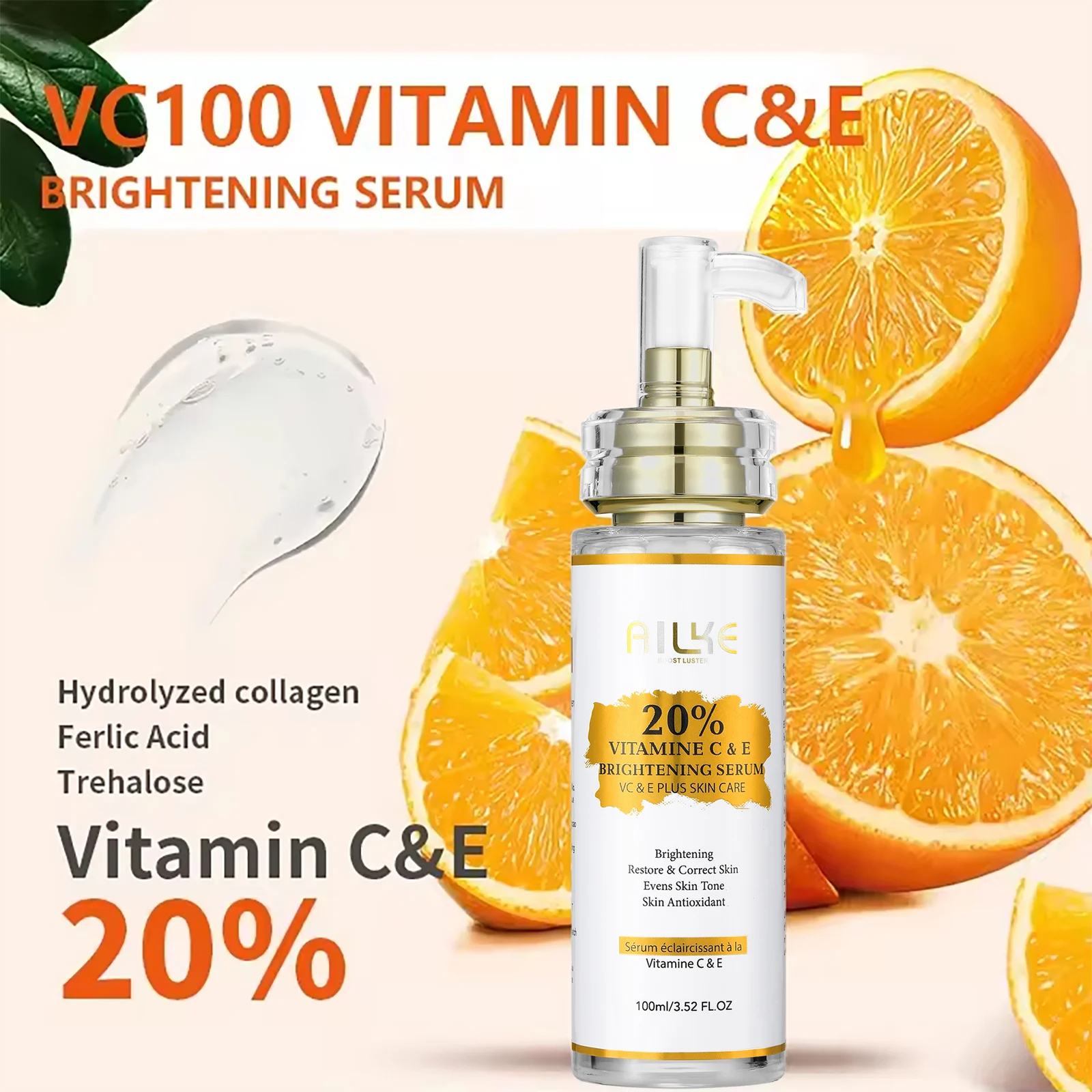 AILKE Vitamin C Skin Care Set, with Lightening Body Lotion, Even Skin Tone Face Cream, Whitening Serum, Brightening Soap - Image 3