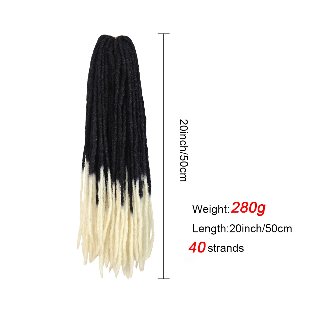 20inch Soft Dreadlocks Straight Crochet Hair Braids Synthetic Hair Extensions Kanekalon Fiber Faux Pro Braiding For Black Women - Image 3