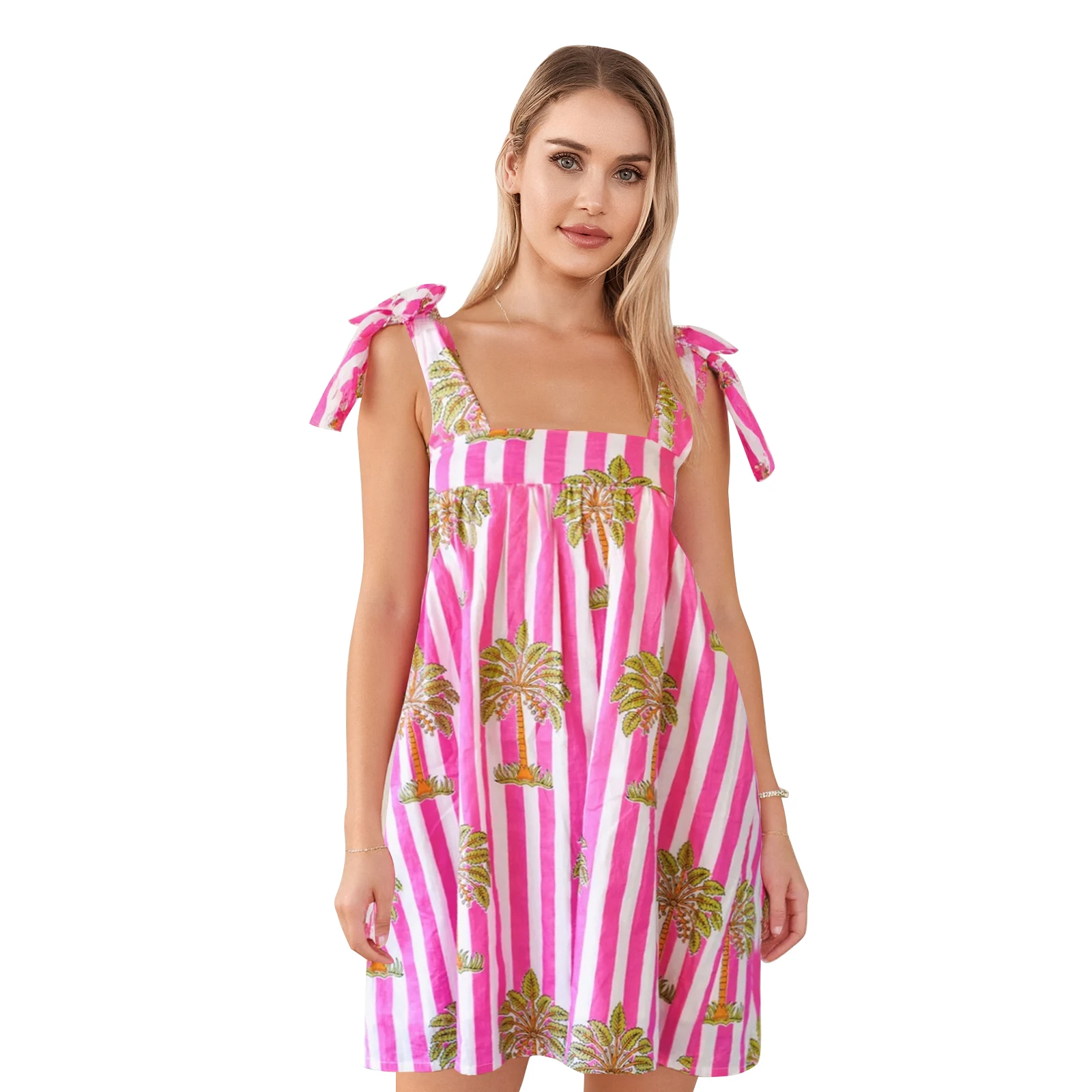 Women s Boho Floral Print Spaghetti Strap Maxi Dress with Ruffle Hem for Summer Vacation Beach Party Casual Wear - Image 10