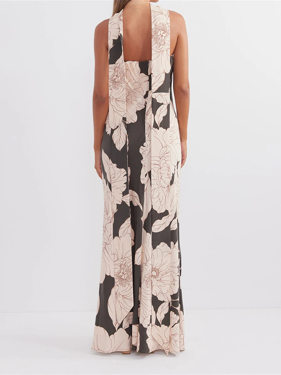Elegant Off-Shoulder Maxi Dress with Ruffle Detail and Matching Belt for Women Perfect for Summer Parties and Events - Image 2