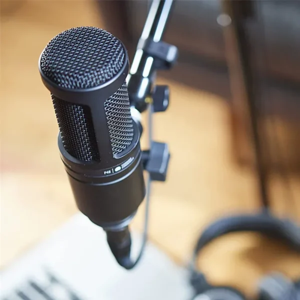 Professional AT2020 Mic Audio-Technica Audio Wired Cardioid Condenser Microphone for Vocal Condenser Pro Studio Live Recording - Image 4