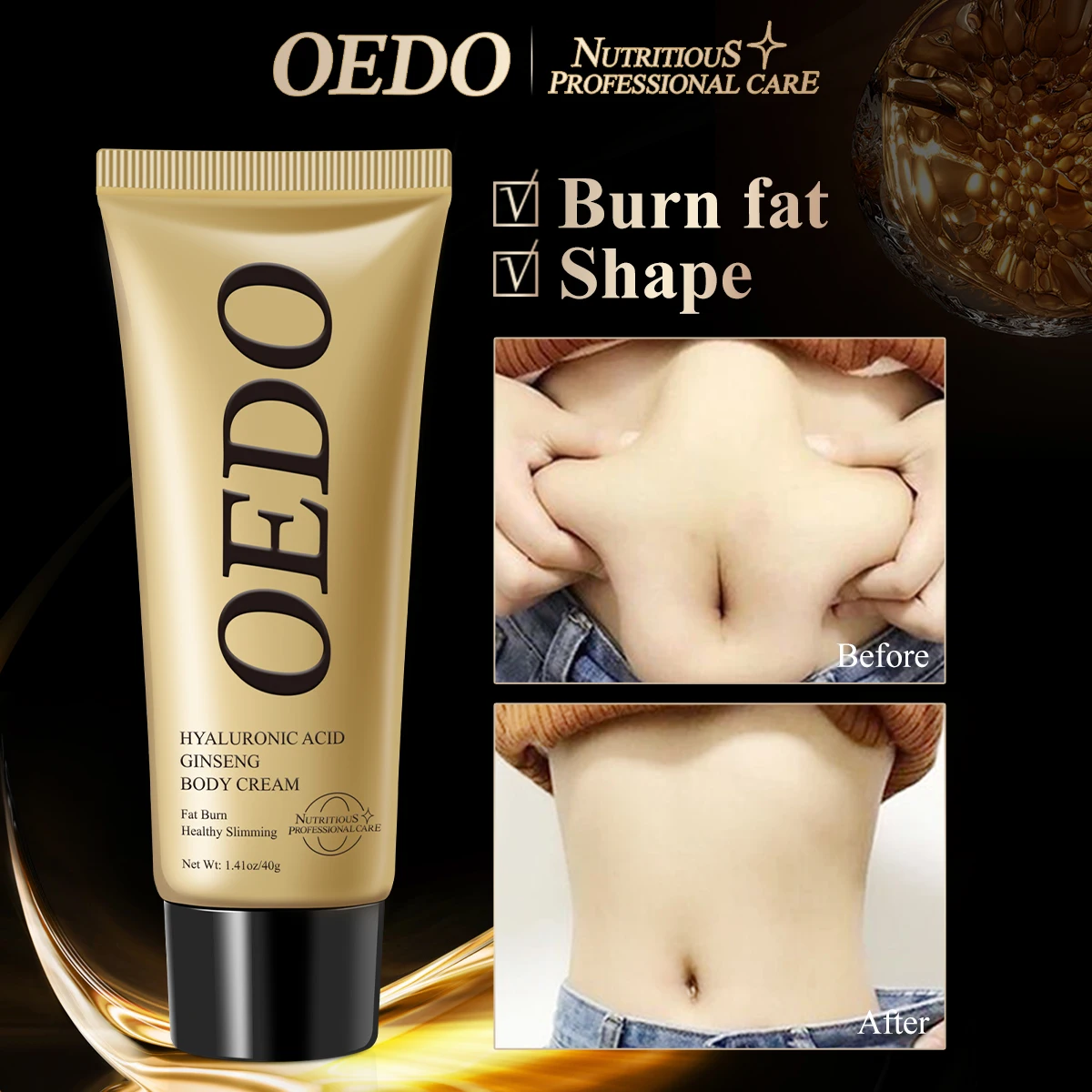 3PCS Hyaluronic Acid Ginseng Slimming Cream Reduce Cellulite Lose Weight Burning Fat Slimming Cream Health Care Burning Creams - Image 5