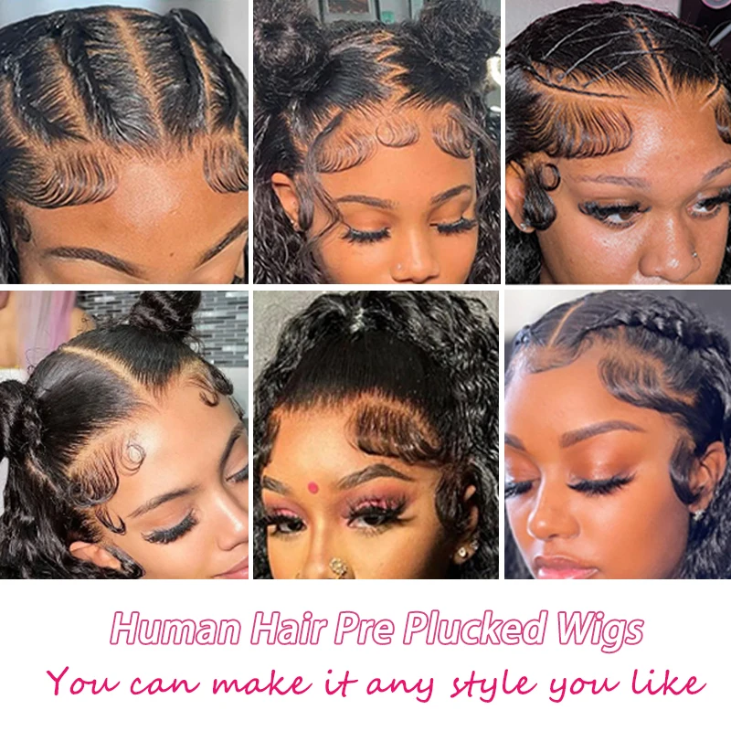 Water Wave 13x6 Lace Front Wigs Human Hair Wet and Wavy Wigs for Women Deep Curly Lace Front Wigs Pre Plucked with Baby Hair - Image 3