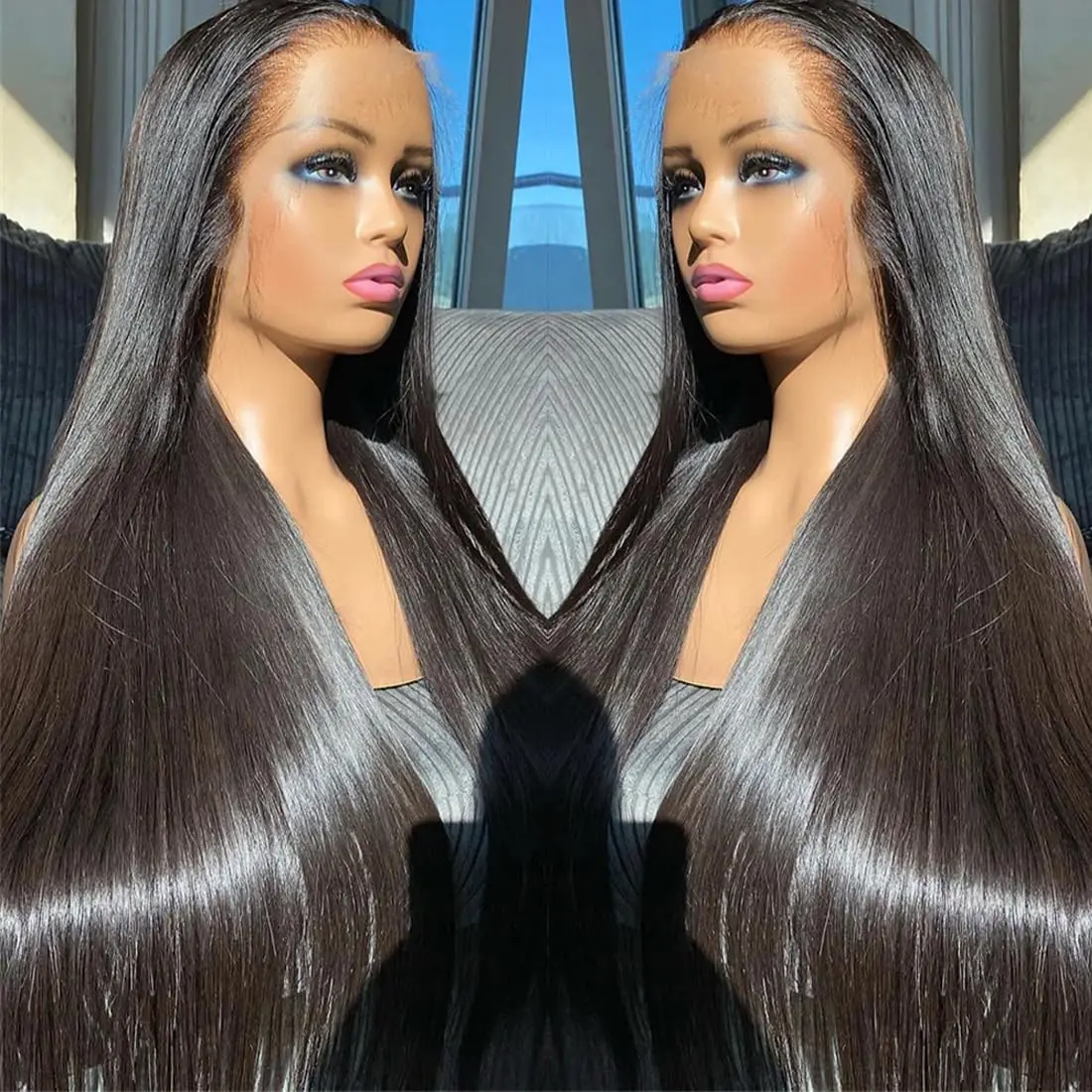 360 Lace Front Wigs Human Hair pre plucked Straight Lace Front Wigs Human Hair 13x4 Full Lace Human Hair Wigs For Black Women - Image 2