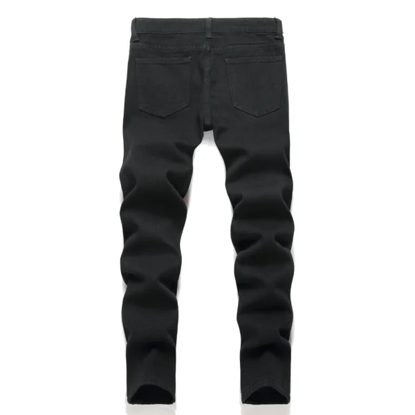 Boy's Embroidered Skinny Fit Ripped Destroyed Distressed Fashion Kids Denim Jeans Pants - Image 2