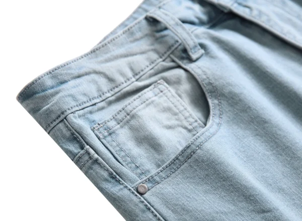 Men's Casual Slim Fit Jeans, Fashion Flower Embroidery Casual Jeans LY026 - Image 4