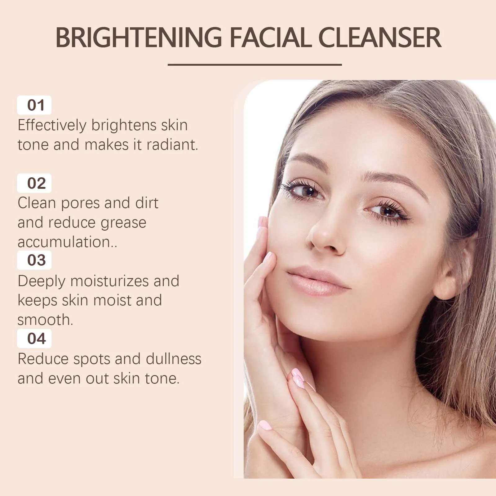 Turmeric Cleansing Milk Foam Facial Cleanser Cleanses Dirt And Grease Brightens Skin Hydrating And Moisturizes Face Care Product - Image 3
