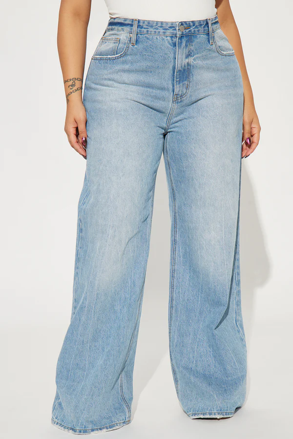 Back In The Game Baggy Jeans - Medium Wash - Image 3