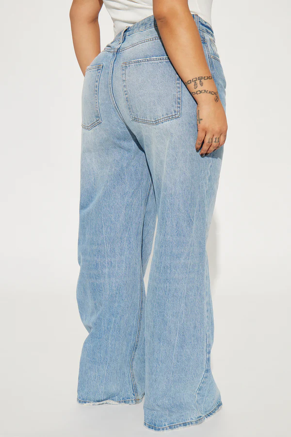 Back In The Game Baggy Jeans - Medium Wash - Image 2