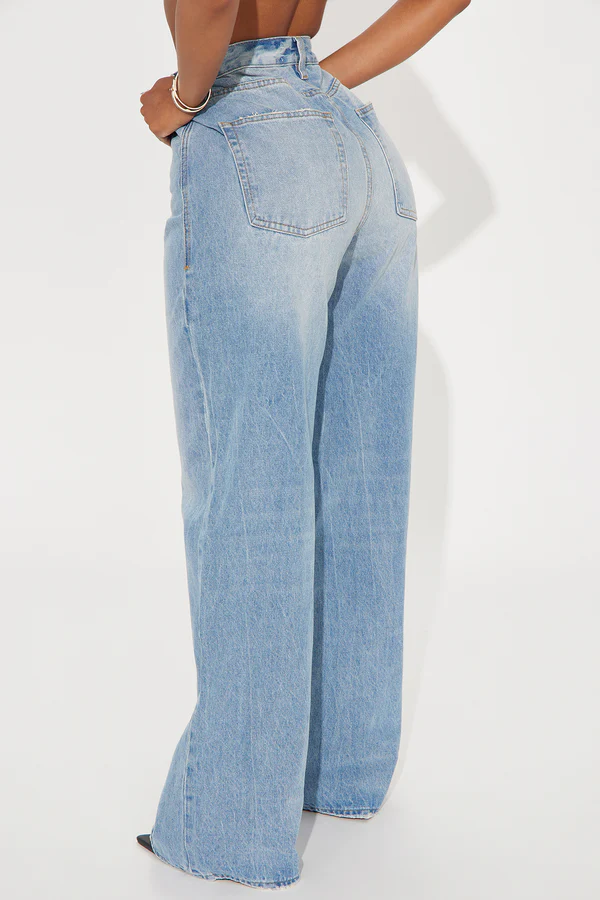 Back In The Game Baggy Jeans - Medium Wash - Image 5
