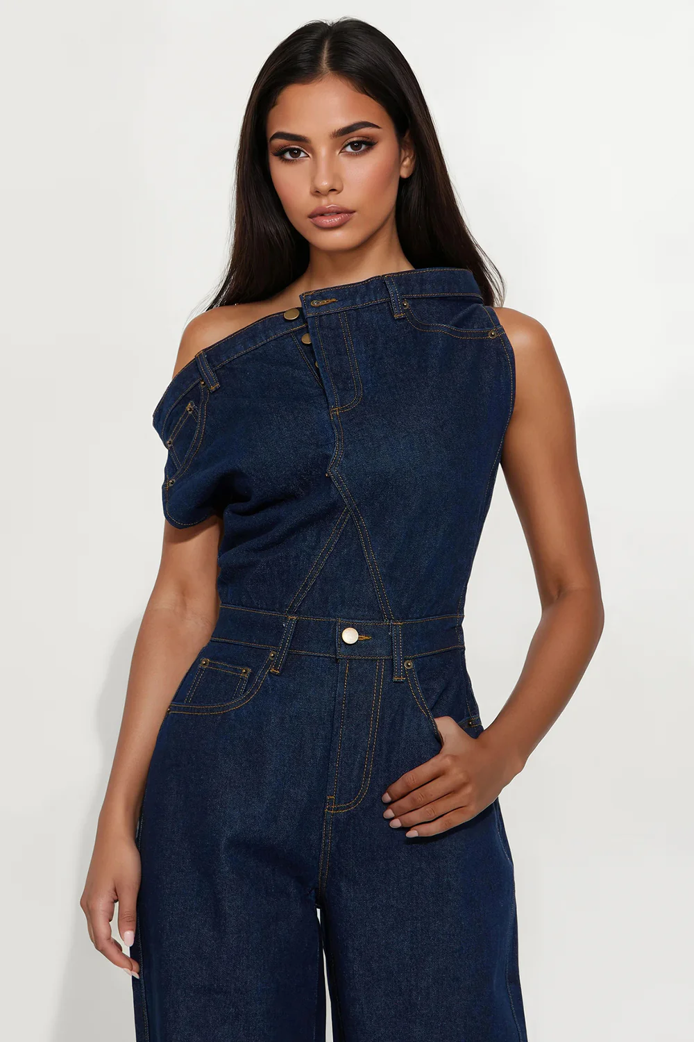 Dakota Denim Jumpsuit - Indigo - Image 7