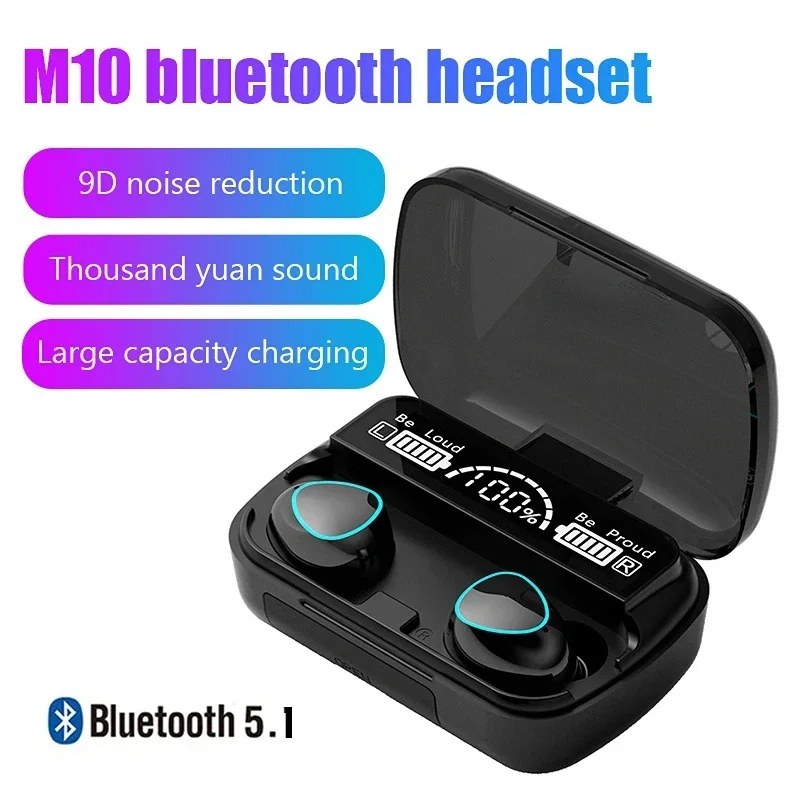 M10 Bluetooth Earphones Handfree LED Dispay Headphones Bluetooth HiFi Stereo Music Wireless Earbuds Waterproof Gaming Headset - Image 7
