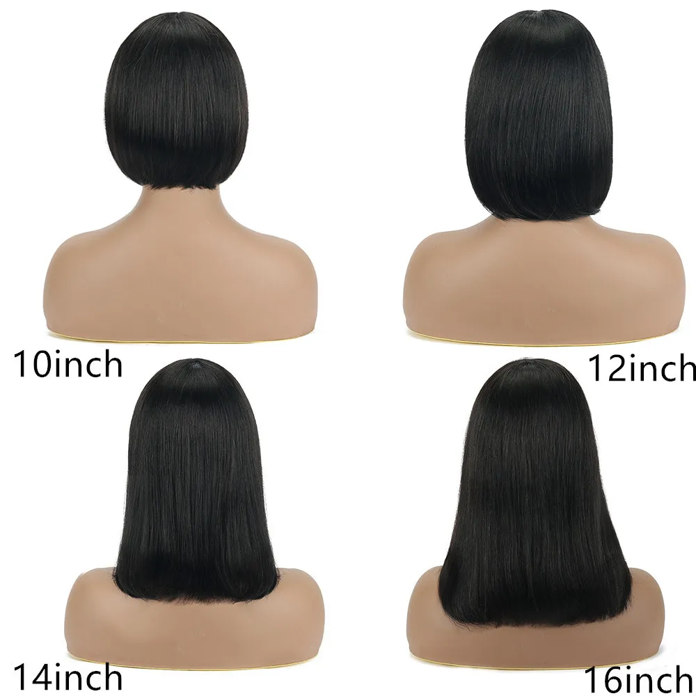 Bob Wig Human Hair 13X4 Lace Front Wig 180% Density Short Straight Frontal Bob Wig Transparent Lace Pre Plucked With Baby Hair - Image 6