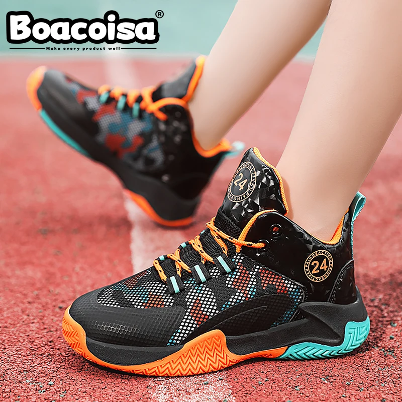 Boacoisa Children's Basketball Shoes Training Competition Mesh Outdoor Sports Running Sneakers Breathable for Boys Girls - Image 4