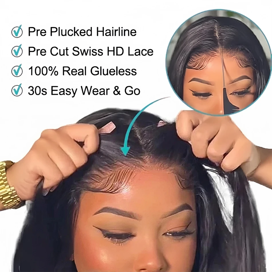 Glueless Wigs Human Hair Ready To Wear Bone Straight Human Hair Wigs 30 Inch Pre Cut 4X4 5X5 Hd Lace Closure Wig 100% Human Hair - Image 2