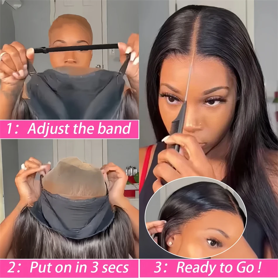 Glueless Wigs Human Hair Ready To Wear Bone Straight Human Hair Wigs 30 Inch Pre Cut 4X4 5X5 Hd Lace Closure Wig 100% Human Hair - Image 3