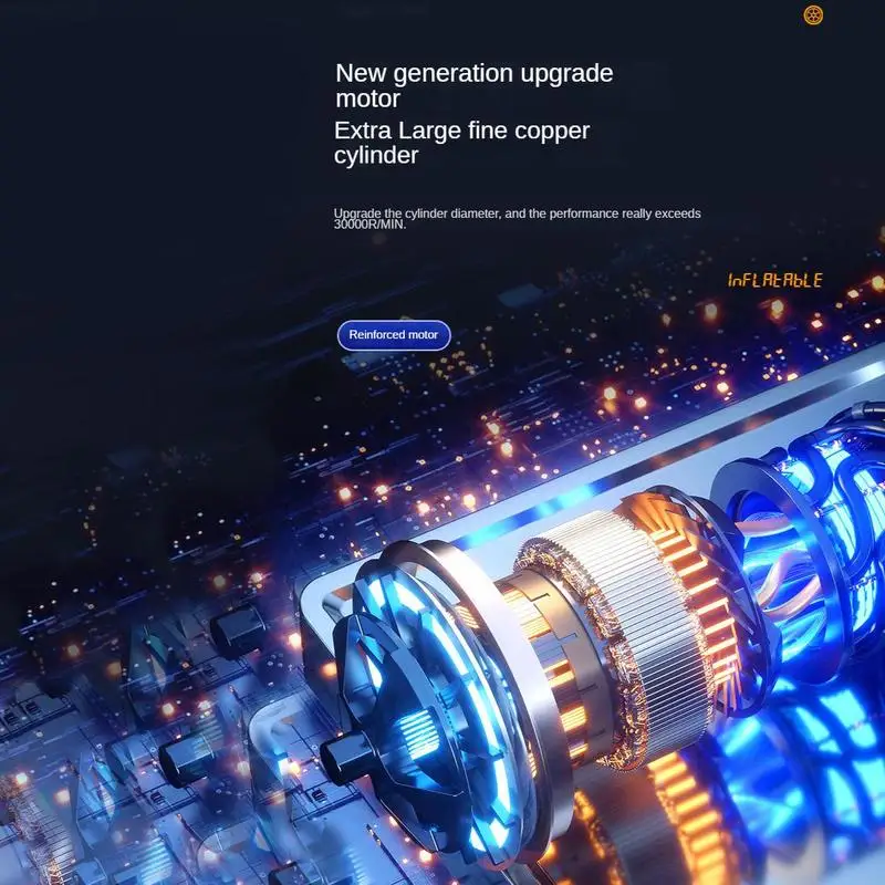 1 Set Car Mounted Inflation Pump Intelligent Digital Display Wireless Tire Inflation Pump Tire Pressure Detection and Inflation - Image 4