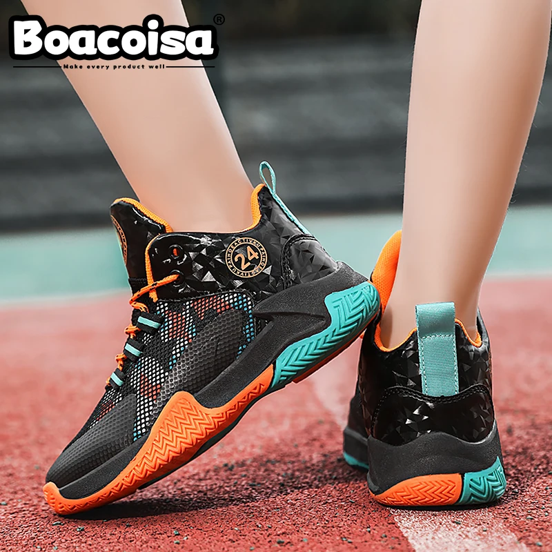 Boacoisa Children's Basketball Shoes Training Competition Mesh Outdoor Sports Running Sneakers Breathable for Boys Girls - Image 5