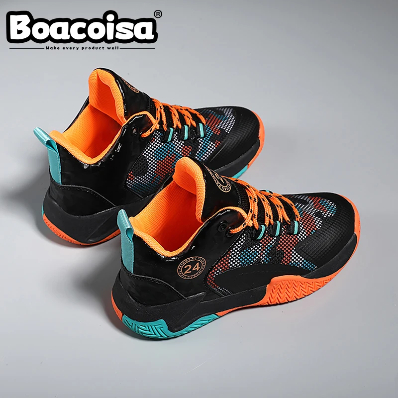 Boacoisa Children's Basketball Shoes Training Competition Mesh Outdoor Sports Running Sneakers Breathable for Boys Girls - Image 3